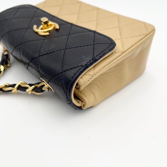 Authentic CHANEL 24K  Vintage Classic Single Flap Quilted Lambskin Chain Bag Tan - Picture 8 of 16